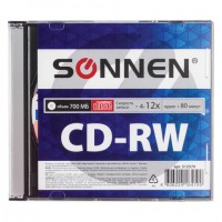  CD-RW SONNEN 700Mb 4-12x Slim Case (1 ), 512579 -  , ., . 12